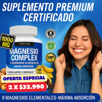 Magnesio 8 en 1: Un solo suplemento, 8 beneficios que transforman tu vida.