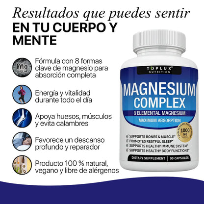 Magnesio 8 en 1: Un solo suplemento, 8 beneficios que transforman tu vida.