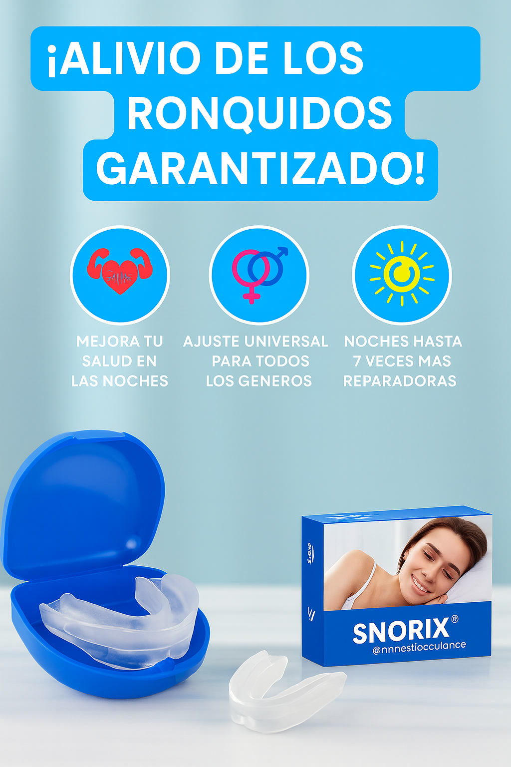 Snorix™ — Placa anti-ronquidos y bruxismo— Tu noche tranquila empieza aquí 🌙✨